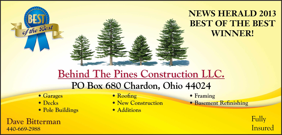 Best of The Best Geauga Home Improvement 2013 News Hearald - Behind the Pines Construction